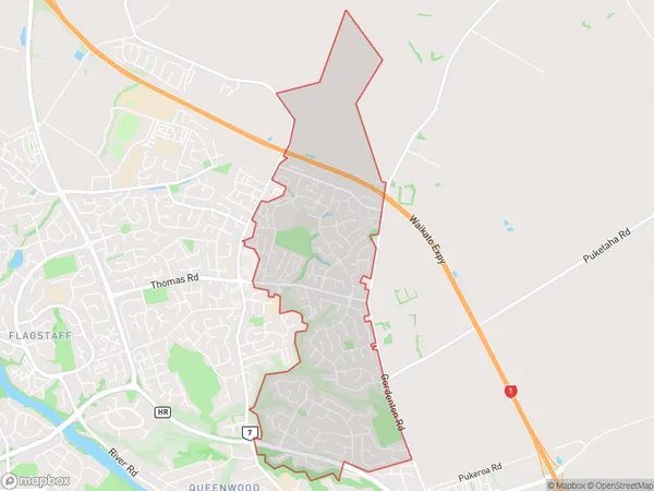 Huntington, Waikato Polygon Area Map