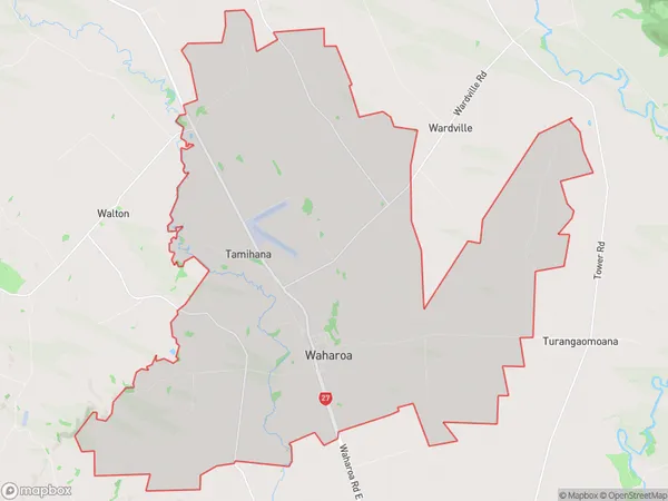 Waharoa, Waikato Polygon Area Map