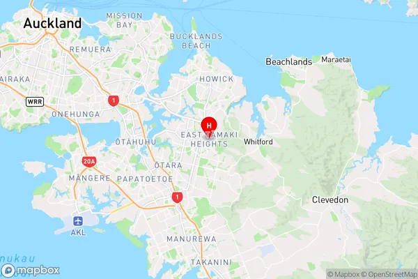 East Tamaki Heights,Auckland Region Map