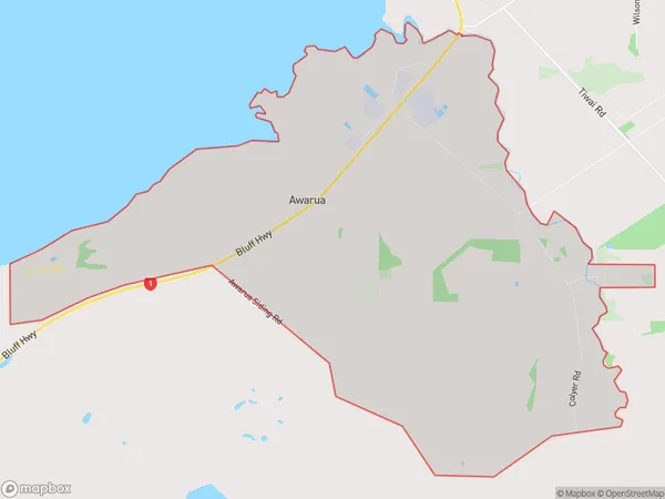 Awarua, Southland Polygon Area Map