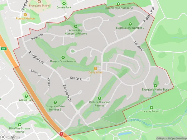 Totara Heights, Auckland Polygon Area Map