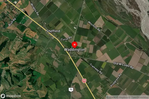 Waddington,Canterbury Satellite Map