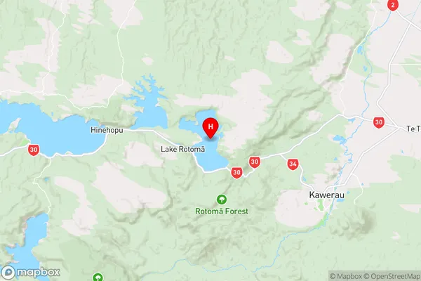 Lake Rotoma,Bay of Plenty Region Map