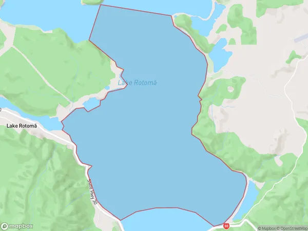 Lake Rotoma, Bay of Plenty Polygon Area Map