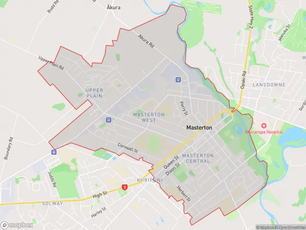 Masterton, Wellington Polygon Area Map