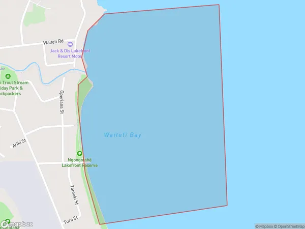 Waiteti Bay, Bay of Plenty Polygon Area Map