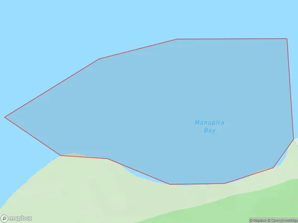 Manupirua Bay, Bay of Plenty Polygon Area Map