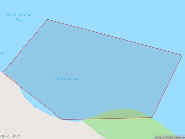 Otaramarae Bay, Bay of Plenty Polygon Area Map