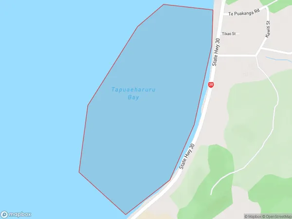 Tapuaeharuru Bay, Bay of Plenty Polygon Area Map