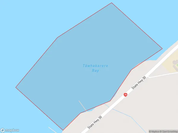 Tawhakarere Bay, Bay of Plenty Polygon Area Map