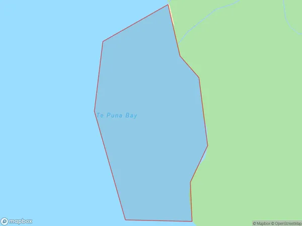 Te Puna Bay, Bay of Plenty Polygon Area Map