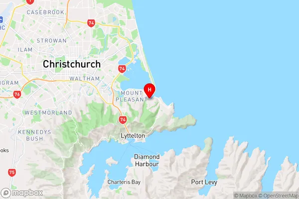 Moncks Bay,Canterbury Region Map