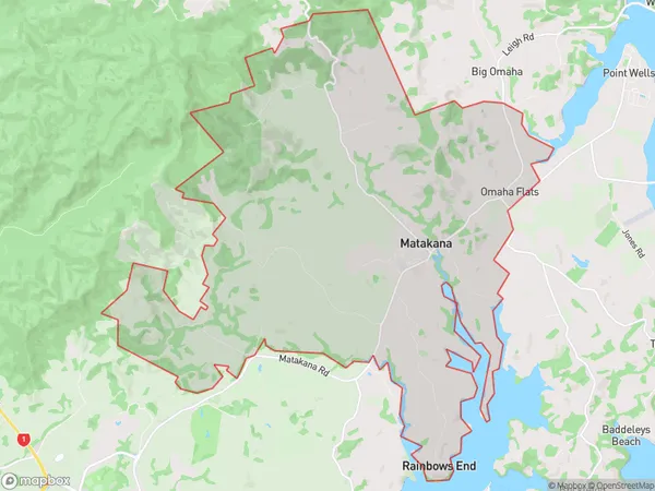 ZipCode 0948 Map for Matakana