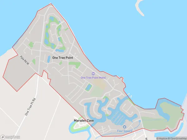 One Tree Point, Northland Polygon Area Map