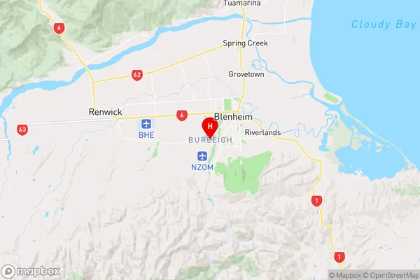 Burleigh,Marlborough Region Map