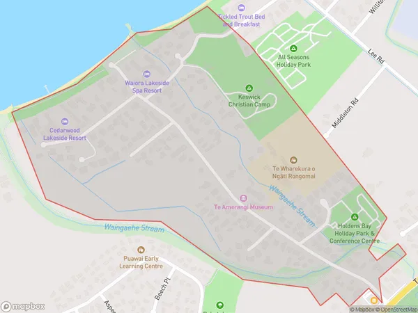 Holdens Bay, Bay of Plenty Polygon Area Map