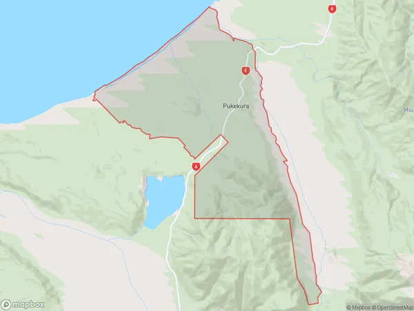 Pukekura, West Coast Polygon Area Map