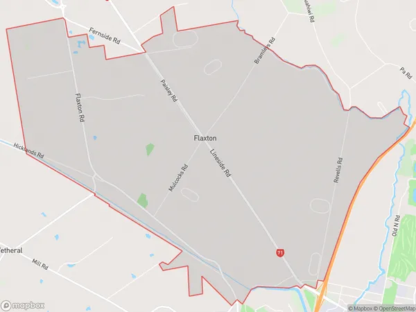 Flaxton, Canterbury Polygon Area Map