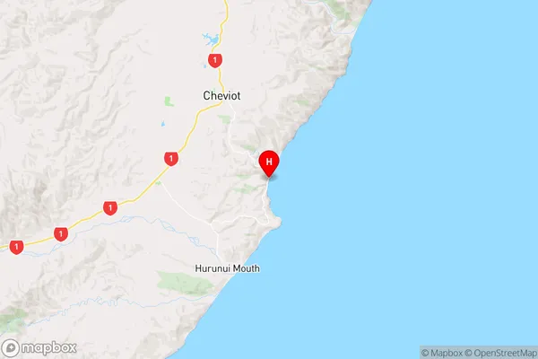 Gore Bay,Canterbury Region Map