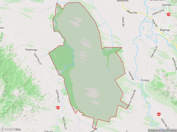Kopuatai Wetland,  Polygon Area Map