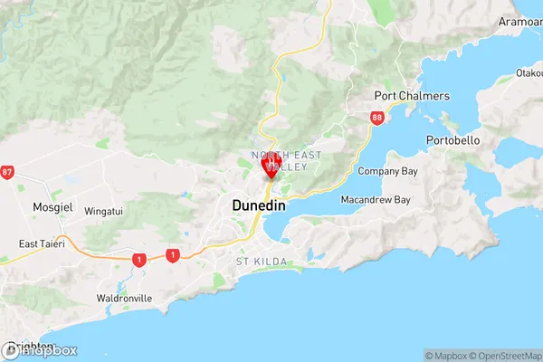 North Dunedin,Otago Region Map