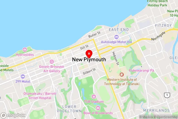 New Plymouth,Taranaki Area Map