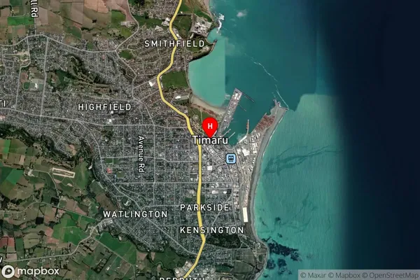 Timaru,Canterbury Satellite Map