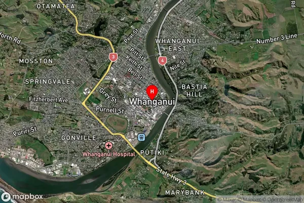 Whanganui,Manawatu-Wanganui Satellite Map