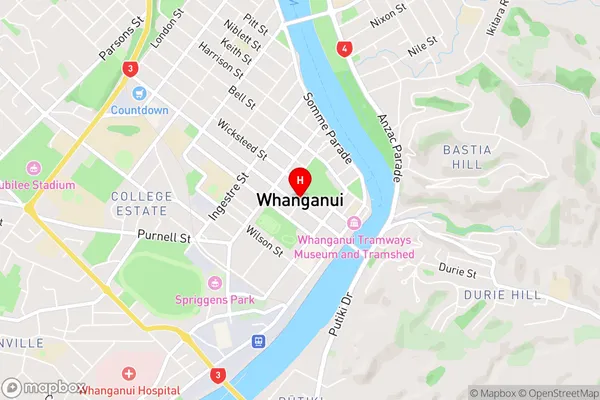 Whanganui,Manawatu-Wanganui Area Map