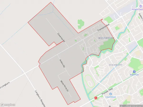 Westbrook, Manawatu-Wanganui Polygon Area Map