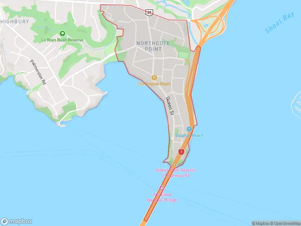 Northcote Point, Auckland Polygon Area Map