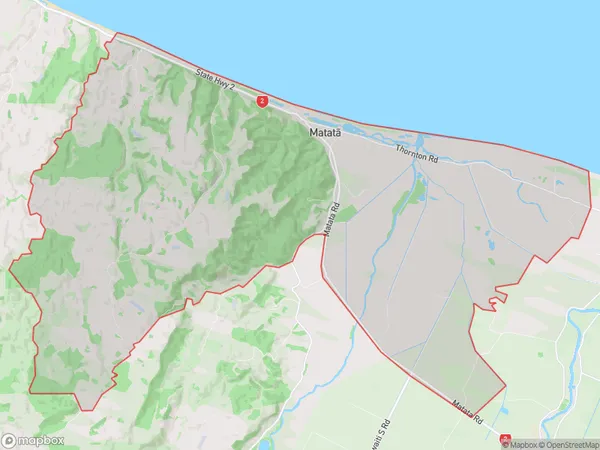 Matata, Bay of Plenty Polygon Area Map