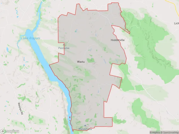 Waotu, Waikato Polygon Area Map