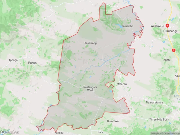 Ruatangata West, Northland Polygon Area Map