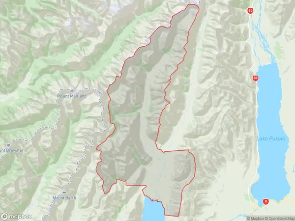 Hopkins Valley, Canterbury Polygon Area Map