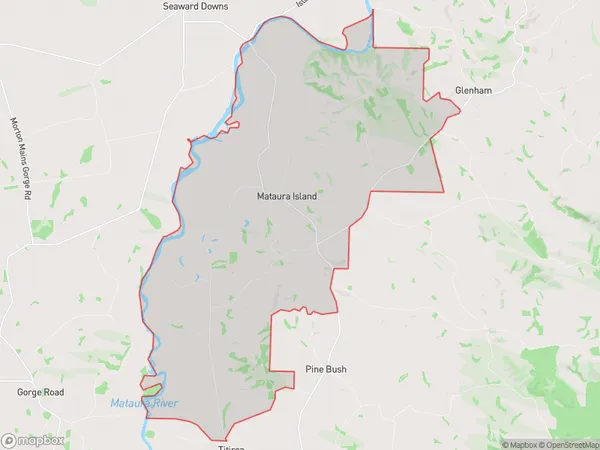 Mataura Island, Southland Polygon Area Map