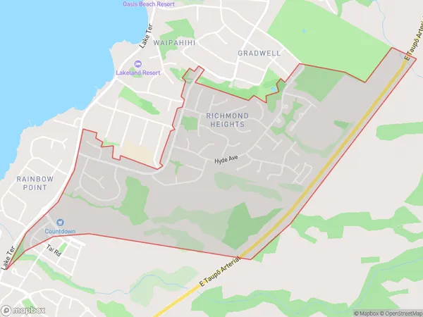 Richmond Heights, Waikato Polygon Area Map