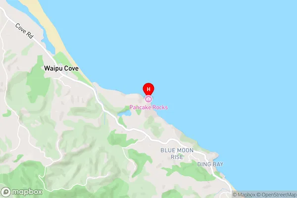 Pancake Rocks,Northland Area Map