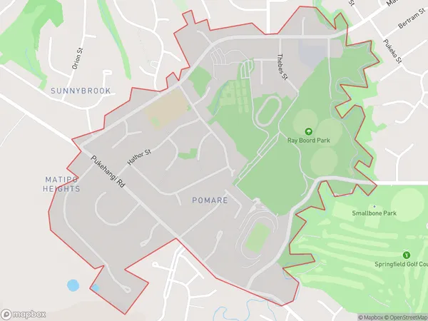 Pomare, Bay of Plenty Polygon Area Map