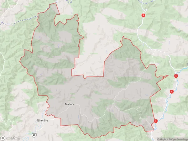 Matiere, Manawatu-Wanganui Polygon Area Map