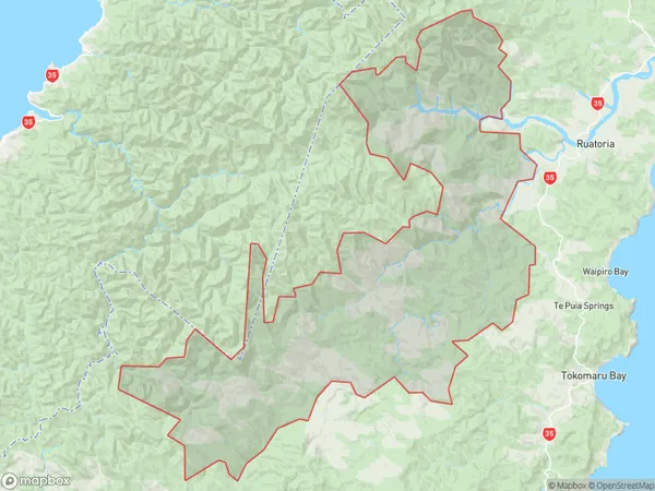 Raukumara, Gisborne Polygon Area Map