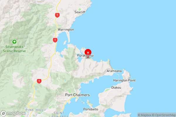 Long Beach,Otago Region Map