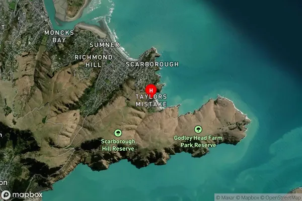 Te Onepoto / Taylors Mistake,Canterbury Satellite Map