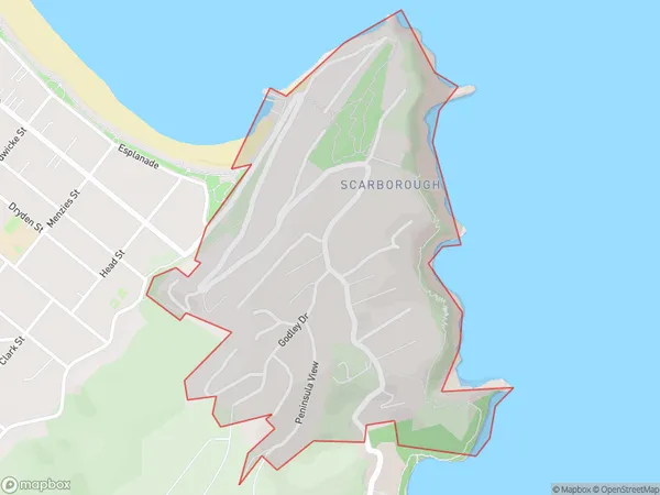 Scarborough, Canterbury Polygon Area Map