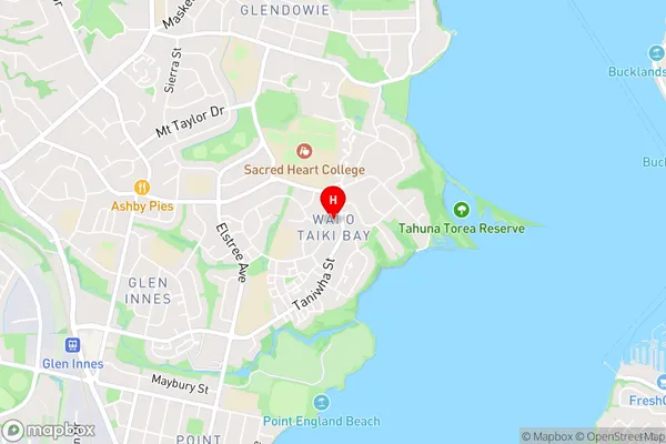 Wai o Taiki Bay,Auckland Area Map