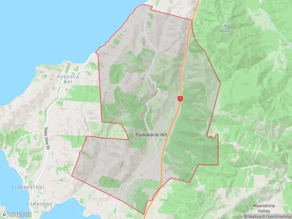 Paekakariki Hill, Wellington Polygon Area Map