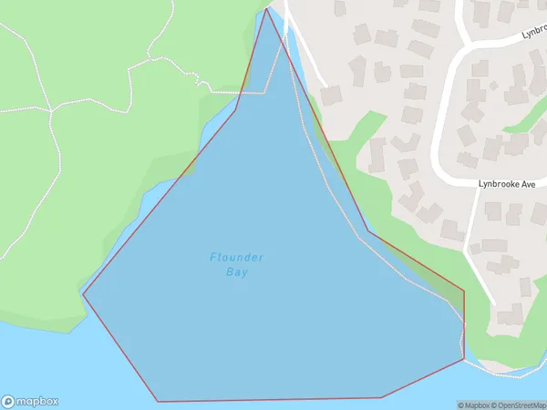 Flounder Bay, Auckland Polygon Area Map