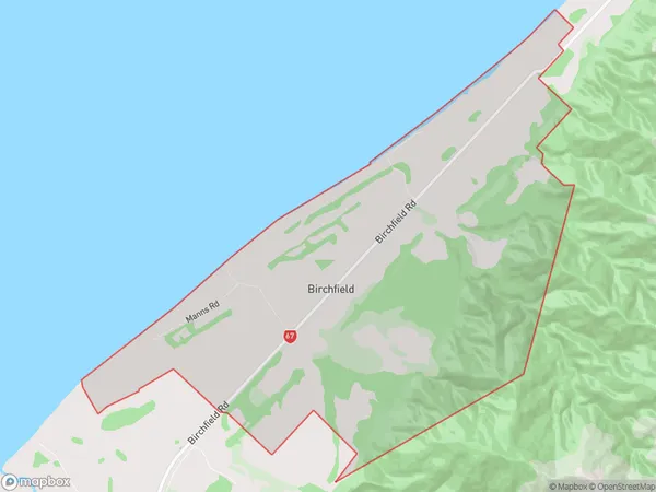 Birchfield, West Coast Polygon Area Map