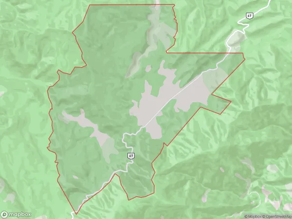 Corbyvale, West Coast Polygon Area Map