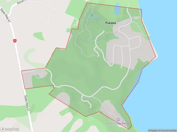 Pukawa Bay, Waikato Polygon Area Map